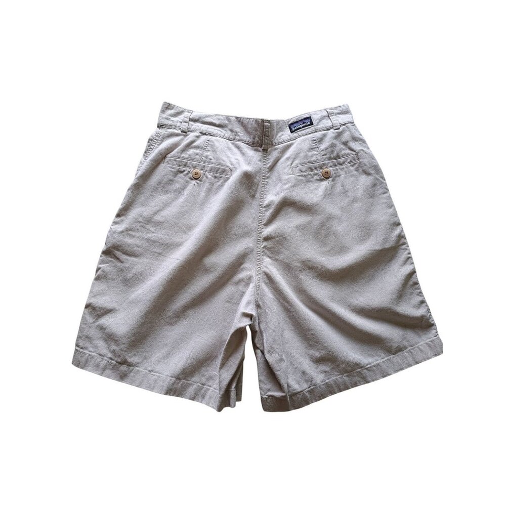 Patagonia Women's Linen Blend Pleated Beige Cotton Shorts Size Medium Gorpcore